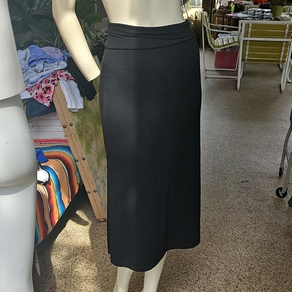 Miss Understood Black Stretchy Cotton Blend Knee Length Skirt M